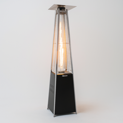 Pyramid Patio Heater Built for Outdoor Ambiance, 13,000 BTU Propane, Quartz Glass Tube, 230cm Height