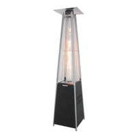 Pyramid Patio Heater Built for Outdoor Ambiance, 13,000 BTU Propane, Quartz Glass Tube, 230cm Height