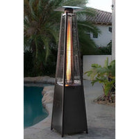 Pyramid Patio Heater Built for Outdoor Ambiance, 13,000 BTU Propane, Quartz Glass Tube, 230cm Height