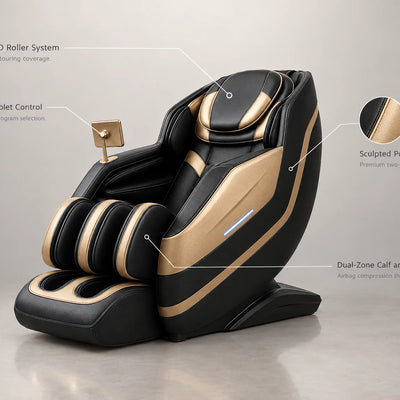 Massage Chair Built to Deliver Full-Body Therapy, 4D SL-Track Rollers, Zero-Gravity Recline, Heated Zones