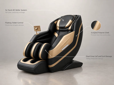 Massage Chair Built to Deliver Full-Body Therapy, 4D SL-Track Rollers, Zero-Gravity Recline, Heated Zones